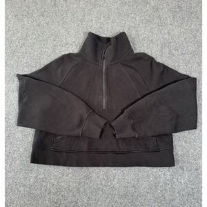 Lululemon Scuba Oversized Funnel Neck Shirt Sweatshirt Half Zip Womens M/L Black